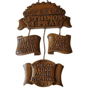 Vintage Wall Art Day By Day Hanging Christian Prayer